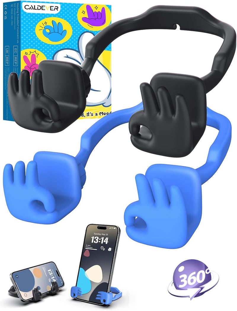 CALDEVER Valentines Day Gifts for Teens Boys Men Kids Cell Phone Stand: 2 Pack Gifts for Easter Basket Stuffers Teenage OK Sign Phone Holder for Desk Gift for Dad Husband Son Boyfriend Funny Cool Gadgets Stuff - Image 1